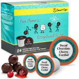 decaf chocolate cherry cordial flavored coffee for keurig k-cup brewers