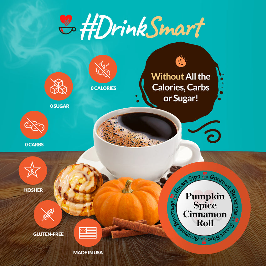 pumpkin spice cinnamon roll flavored coffee smart sips coffee for keurig k-cup brewers