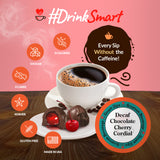 decaf chocolate cherry cordial flavored coffee for keurig k-cup brewers