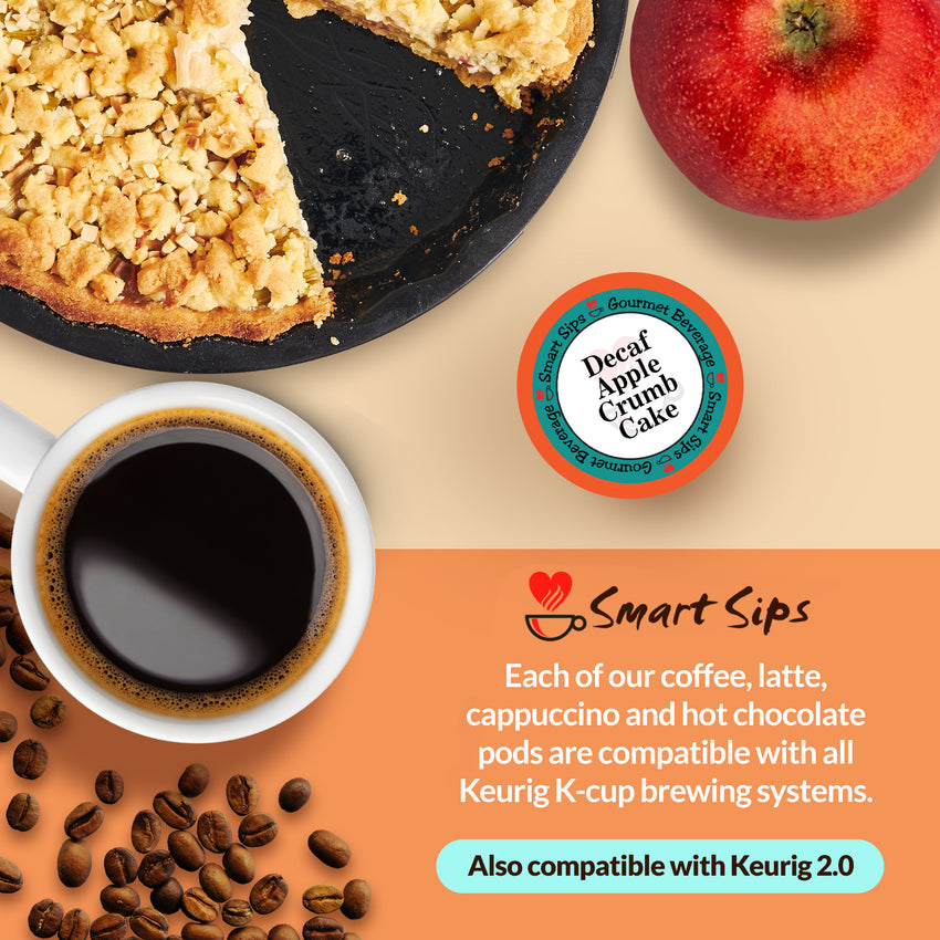 decaf apple crumb cake flavored coffee for keurig k-cup brewers