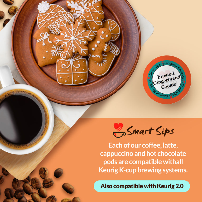 frosted gingerbread cookie flavored coffee keurig k-cup smart sips coffee