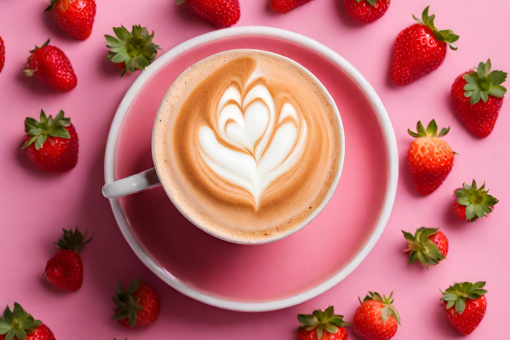 Decaf Strawberries & Cream Latte, Decaffeinated Latte Pods for Keurig K-cup Machines