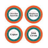 Liquor Flavored Gourmet Coffee Variety Pack - Raspberry Rum Ball, Cognac, Irish Cream, Chocolate Amaretto, Single Serve Cups for Keurig K-cup Brewers