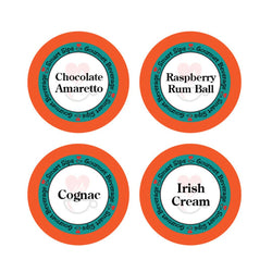 Liquor Lovers Gourmet Coffee Variety Pack - Raspberry Rum Ball, Cognac, Irish Cream, Chocolate Amaretto, Single-Serve Pods for Keurig K-cup Brewers